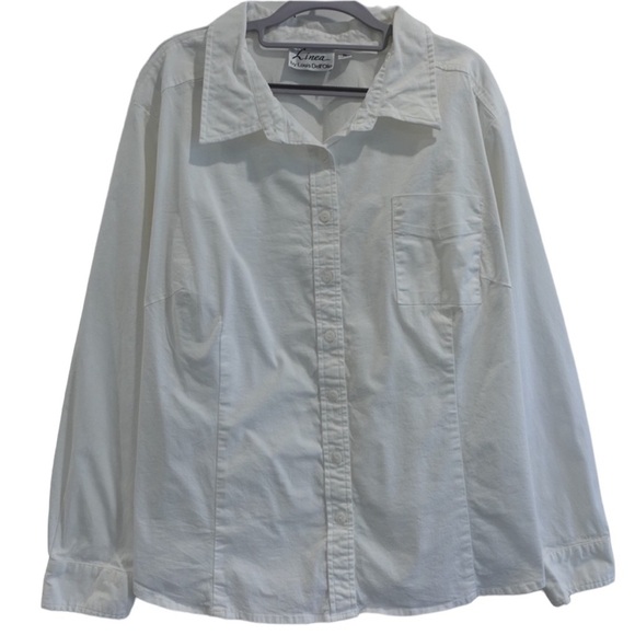 Linea Louis Dell’Olio Sz 3X White Button Front Shirt w/ Pocket Button Up - Picture 1 of 14